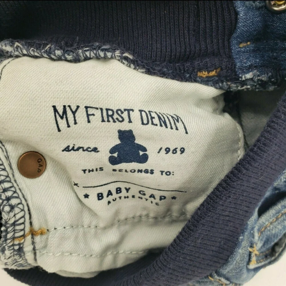 Gap Jeans My 1st Easy Slim Stretch Denim Size 3-6mo Elastic Rib Knit Waistband